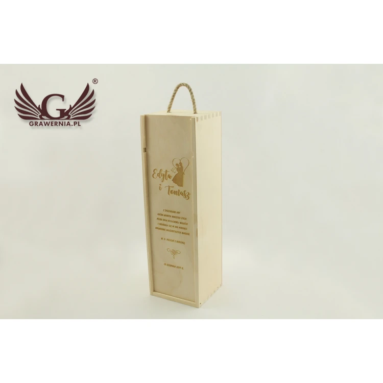 Alkoholkiste mit Logo, Text oder Wappen
