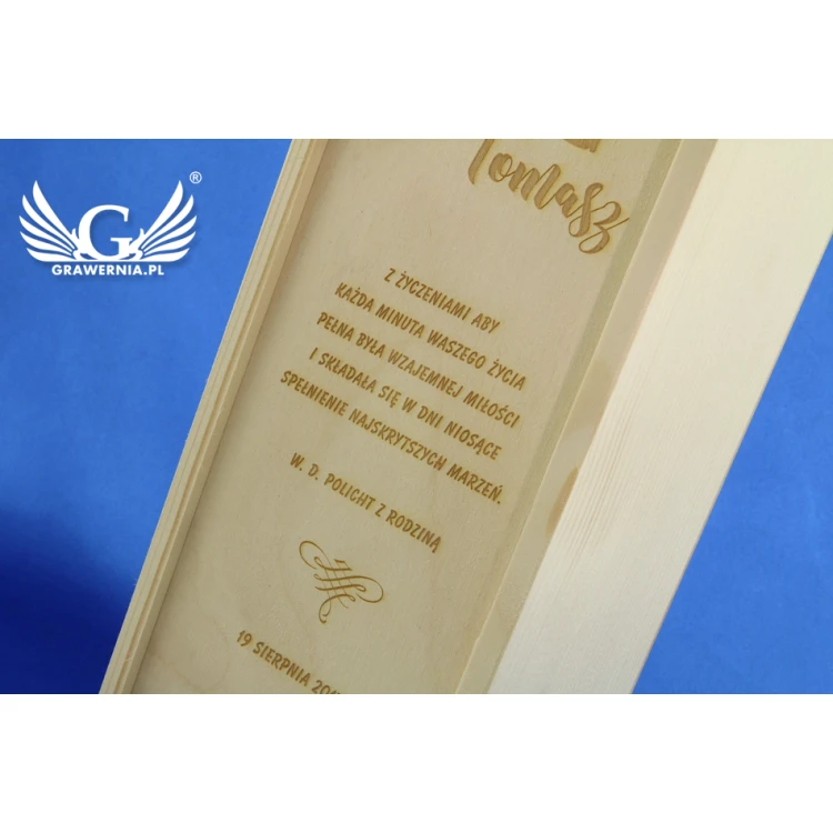 Alkoholkiste mit Logo, Text oder Wappen