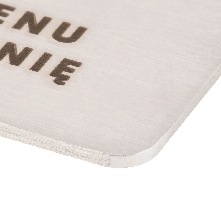 Stahlmenü mit QR-Code - Lasergravur - Abm. 45x60mm - MEN031