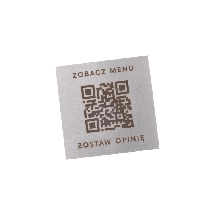 Stahlmenü mit QR-Code - Lasergravur - Abm. 40mm - MEN032