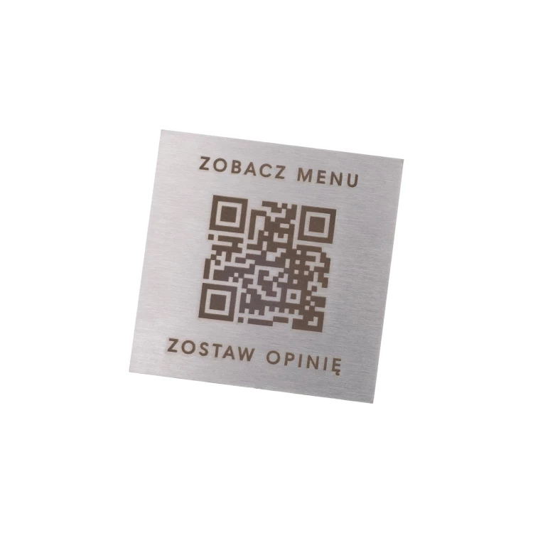 Stahlmenü mit QR-Code - Lasergravur - Abm. 40mm - MEN032