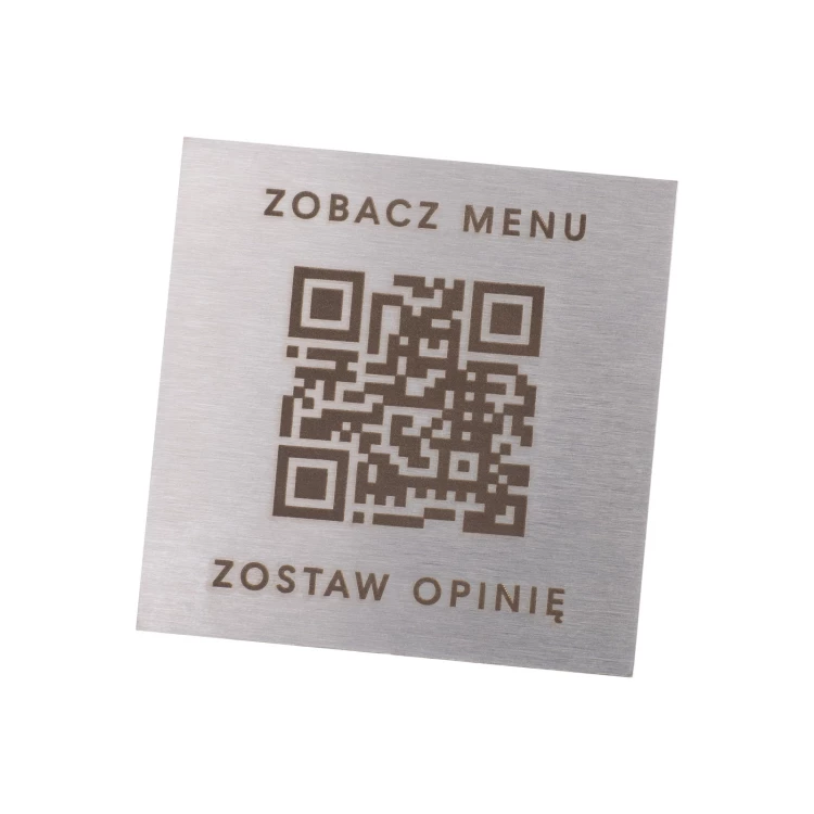 Stahlmenü mit QR-Code - Lasergravur - Abm. 40mm - MEN032