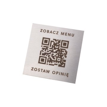 Stahlmenü mit QR-Code - Lasergravur - Abm. 40mm - MEN032