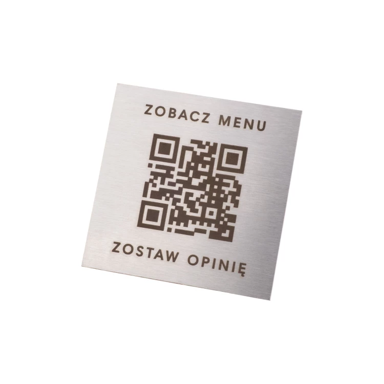 Stahlmenü mit QR-Code - Lasergravur - Abm. 40mm - MEN032