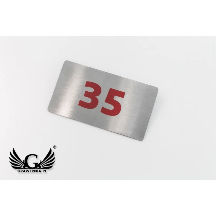 Stahl Türnummer mit UV-Druck - 90x50mm - ND019