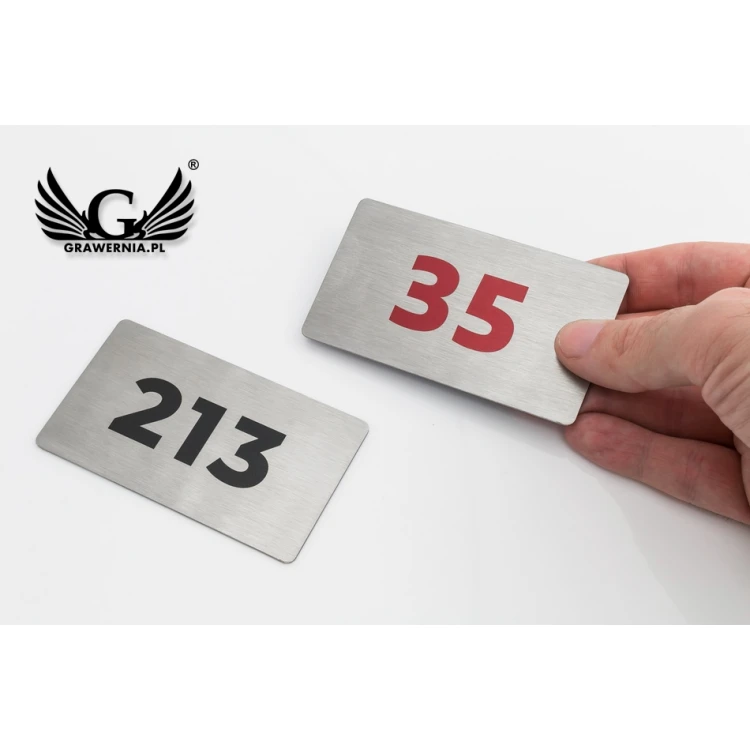 Stahl Türnummer mit UV-Druck - 90x50mm - ND019