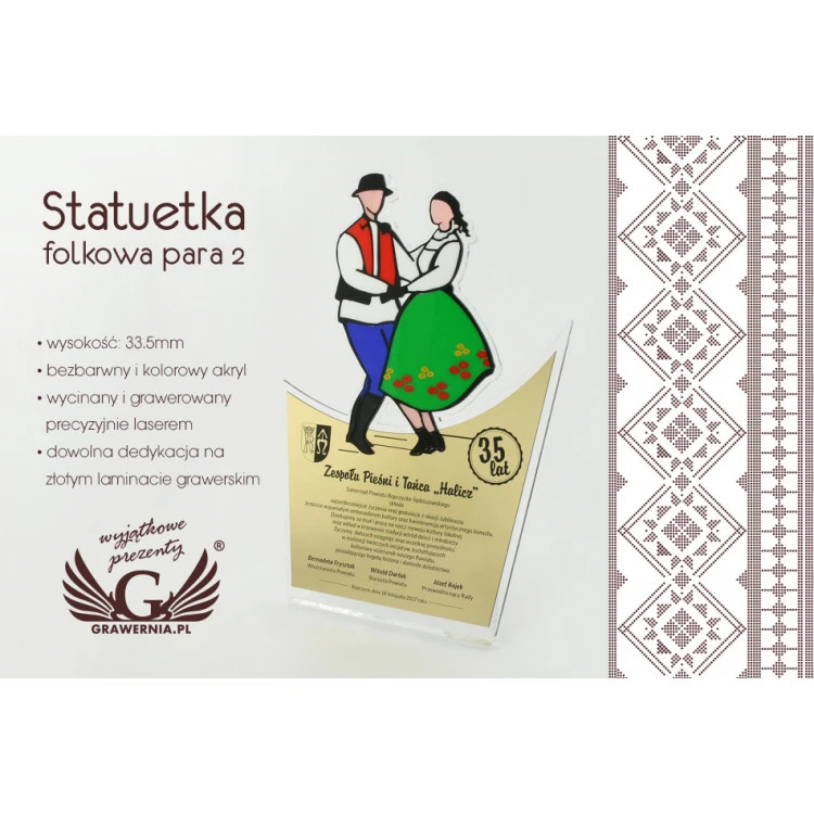 FOLKLORE-FIGUR PAAR 2 - Modell DTA43 - Höhe 33,5 cm
