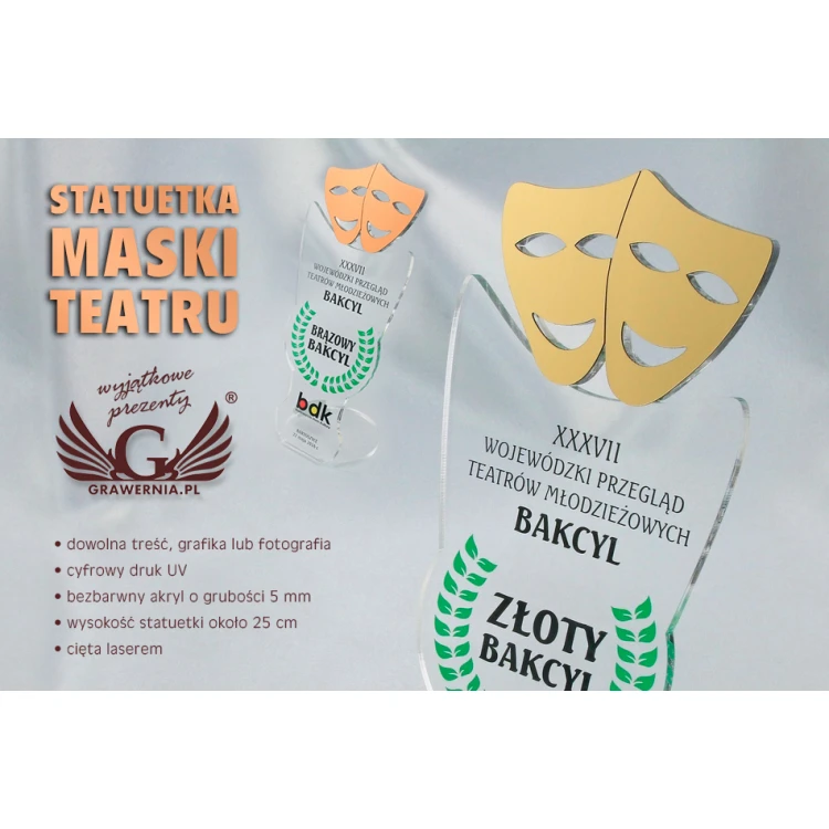 THEATERMASKE STATUETTE - Modell DTA26 - Höhe 25 cm