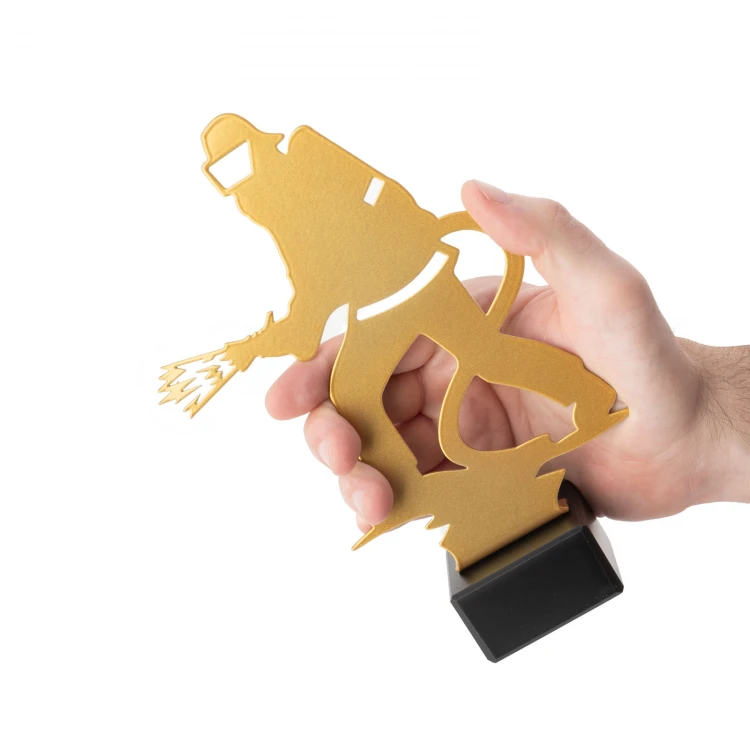 Metallstatuette für Feuerwehrmann - Höhe 210mm - SML011