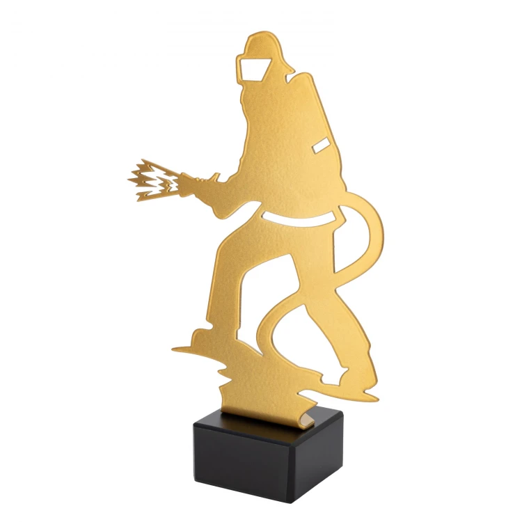 Metallstatuette für Feuerwehrmann - Höhe 210mm - SML011