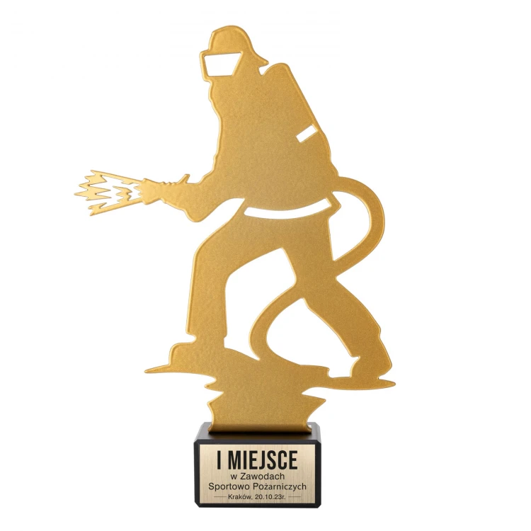 Metallstatuette für Feuerwehrmann - Höhe 210mm - SML011