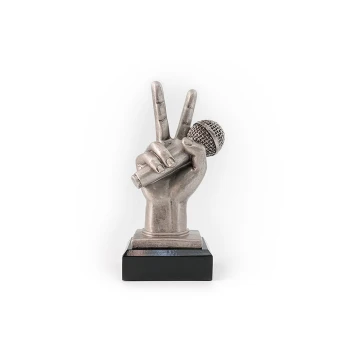 Mikrofon Statuette 3 - attraktive gegossene Figur - Höhe 20cm - FOL047