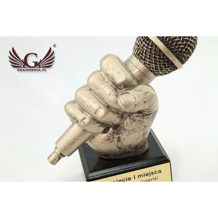 Mikrofon Statuette 2 - attraktive gegossene Figur - Höhe 13,5cm - FOL024