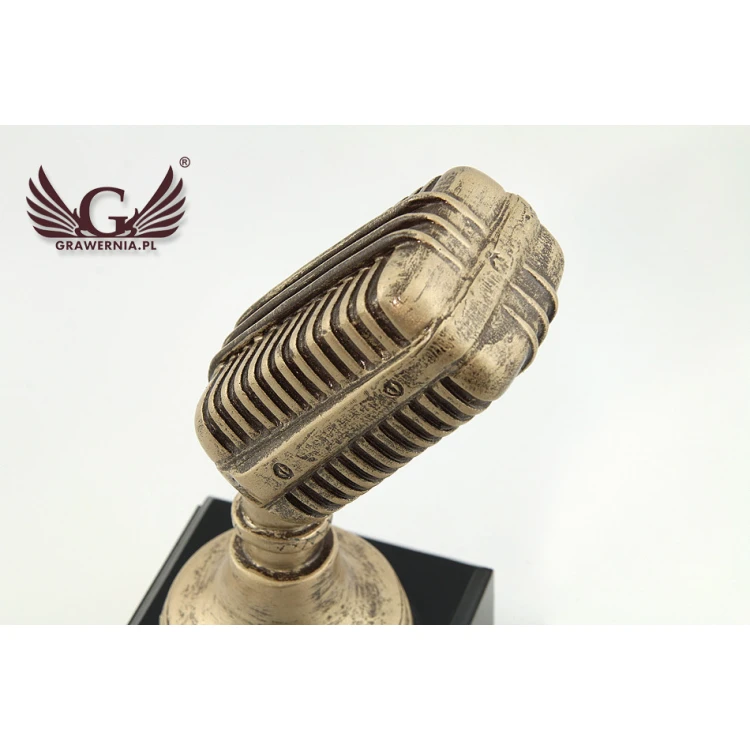 Mikrofon Vintage Statuette - attraktive gegossene Figur - Höhe 17 cm - FOL010