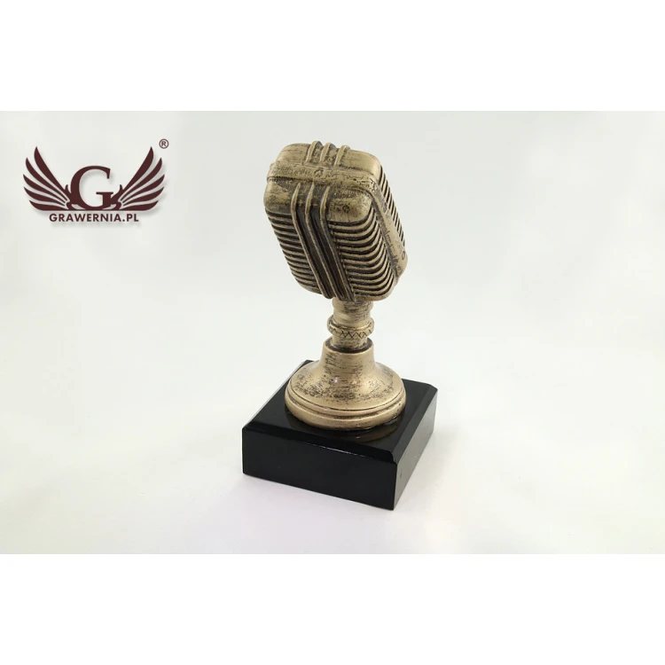 Mikrofon Vintage Statuette - attraktive gegossene Figur - Höhe 17 cm - FOL010