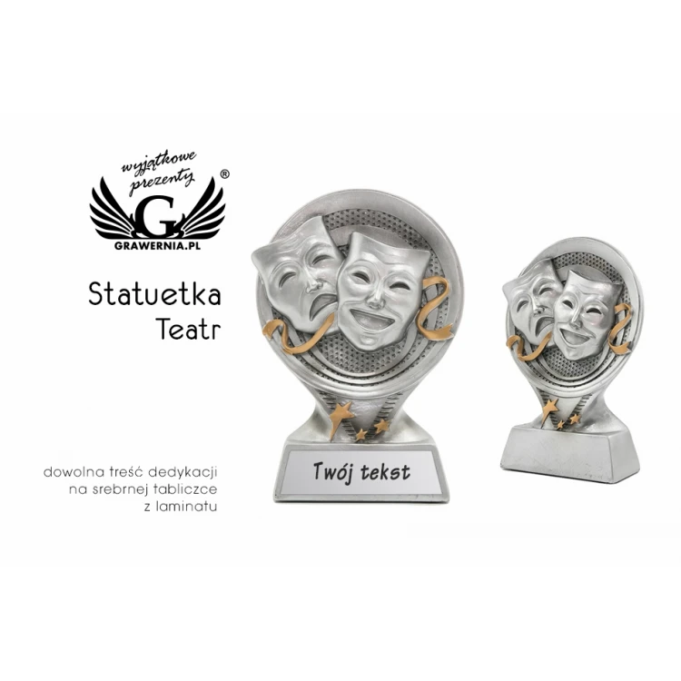 Statue Theater Silver - attraktive gegossene Figur - Höhe 14cm - FOL042