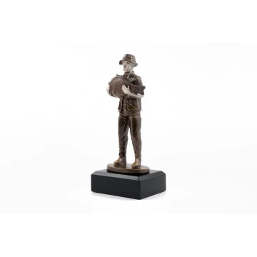 Skulptur Angler - attraktive gegossene Figur - Höhe 20cm - FOL043
