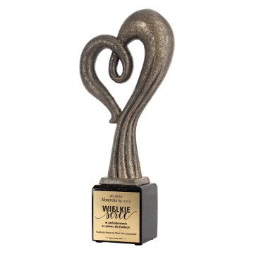 Große Herzstatuette - gegossen mit Gravur - H 30 cm - FOL069
