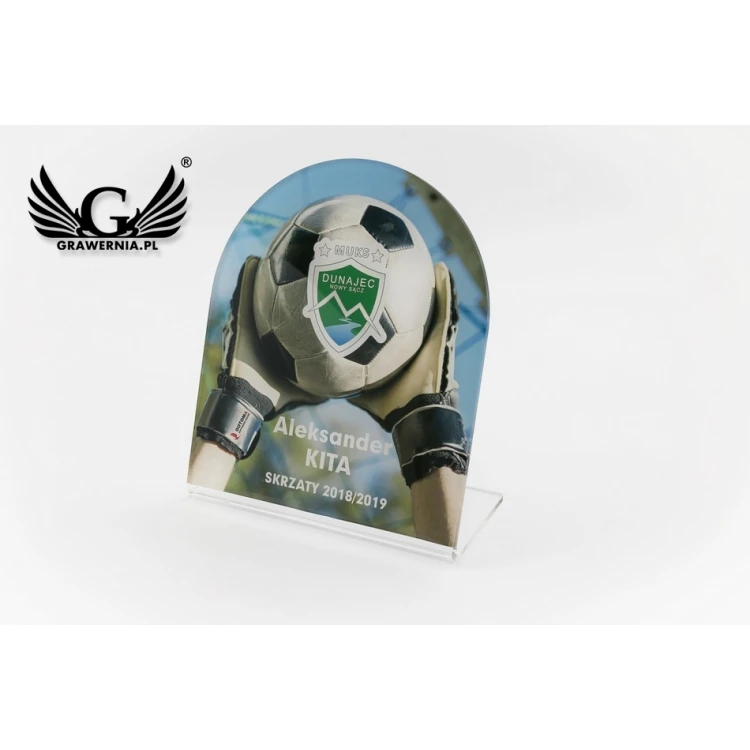 Plexiglas-Figur - Fußball - UV-Druck mit beliebiger Grafik - Modell DTA59 - Höhe 14cm