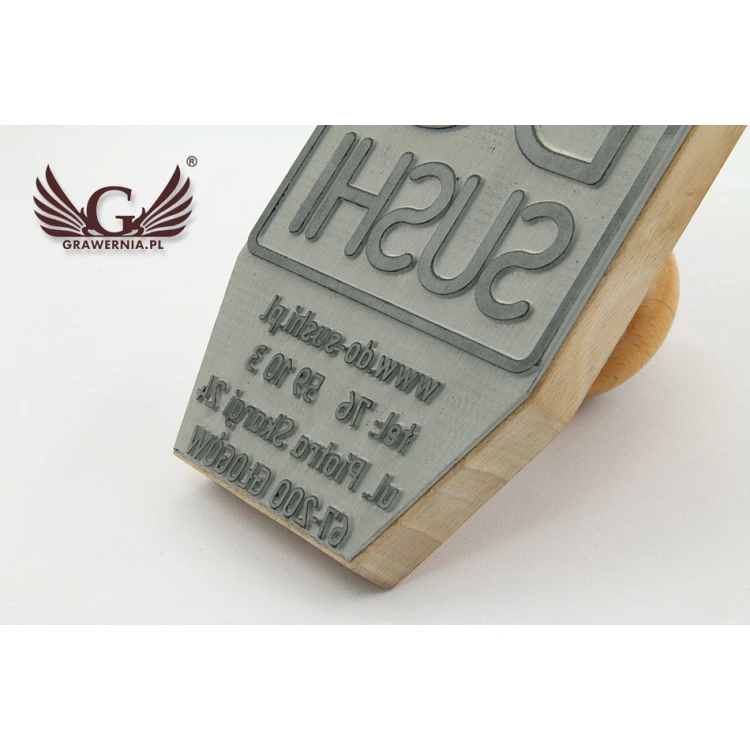 Stempel zum Abdrücken in Tinte - Abmessungen des Abdrucks 147x85mm