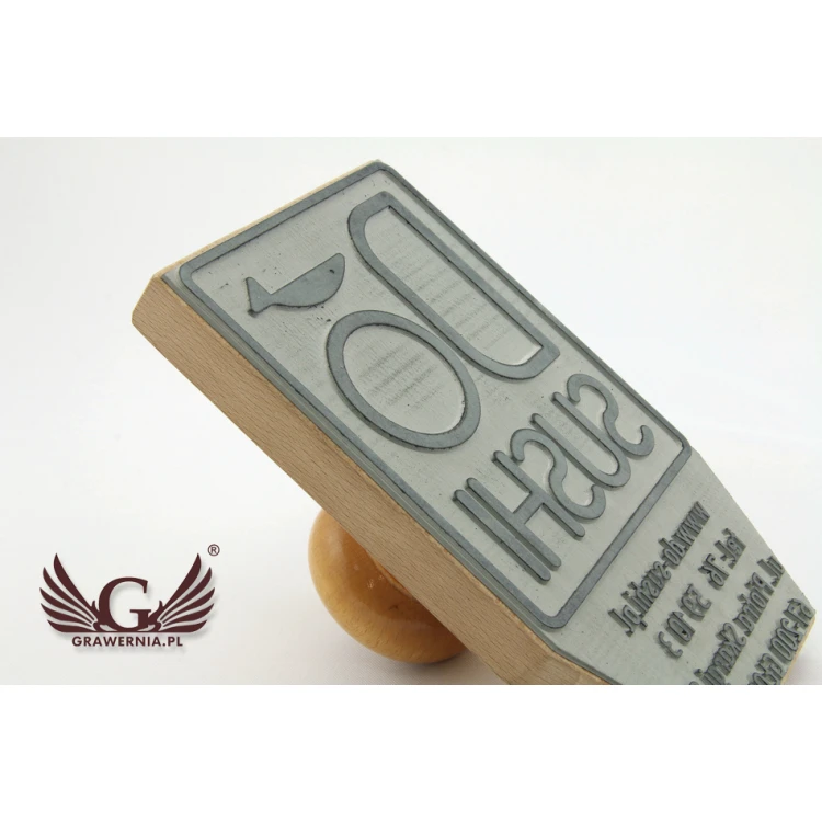 Stempel zum Abdrücken in Tinte - Abmessungen des Abdrucks 147x85mm