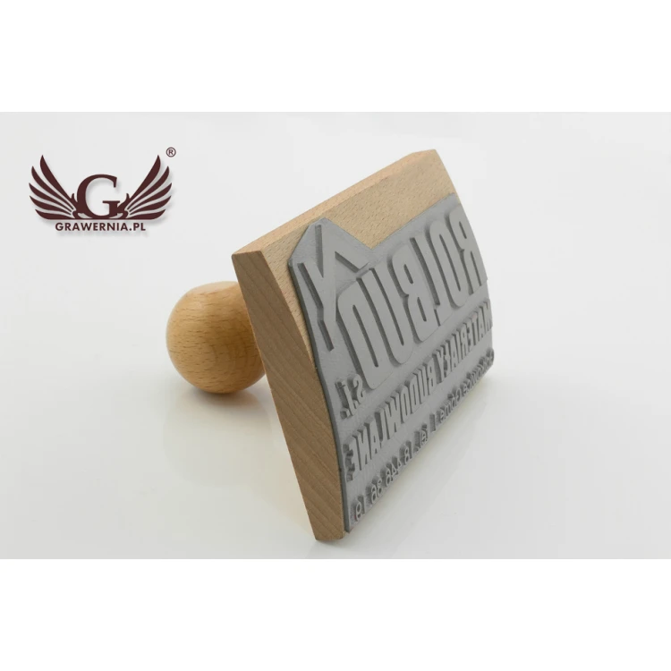 Stempel zum Abdrücken in Tinte - Abmessungen des Abdrucks 120x70mm