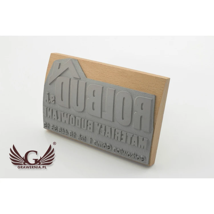 Stempel zum Abdrücken in Tinte - Abmessungen des Abdrucks 120x70mm