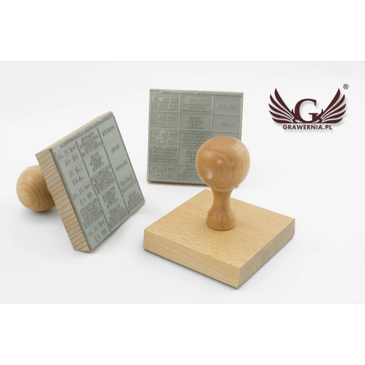 Stempel zum Abdrücken in Tinte - Abdruckmaße: 80x80mm