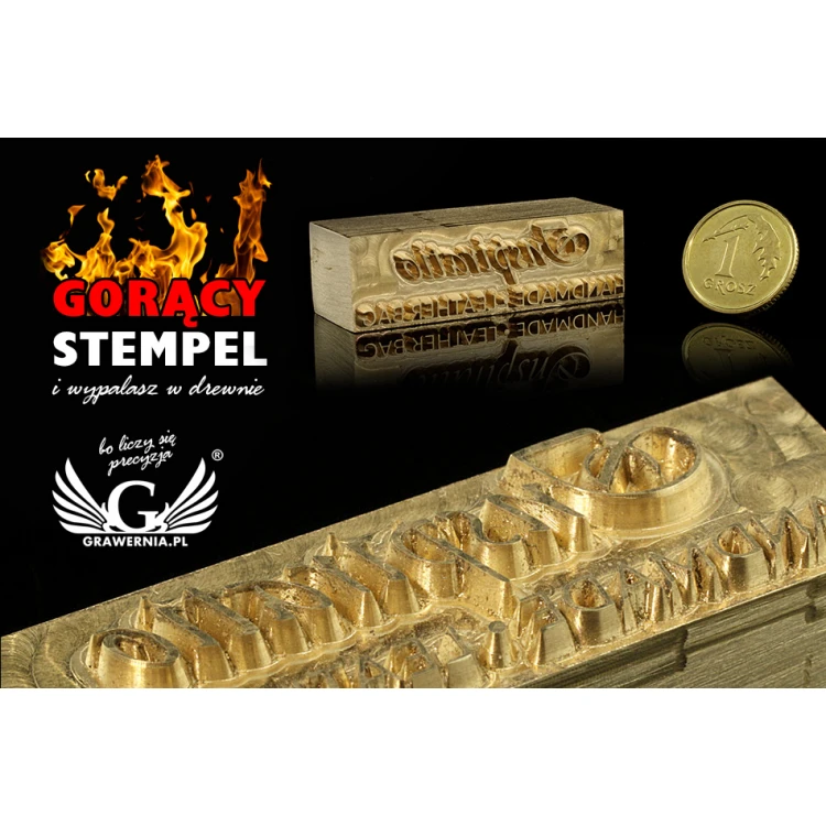 Stempel zum Prägen von Logos im Heiß- und Kaltverfahren - Matrizengröße: 39x12mm