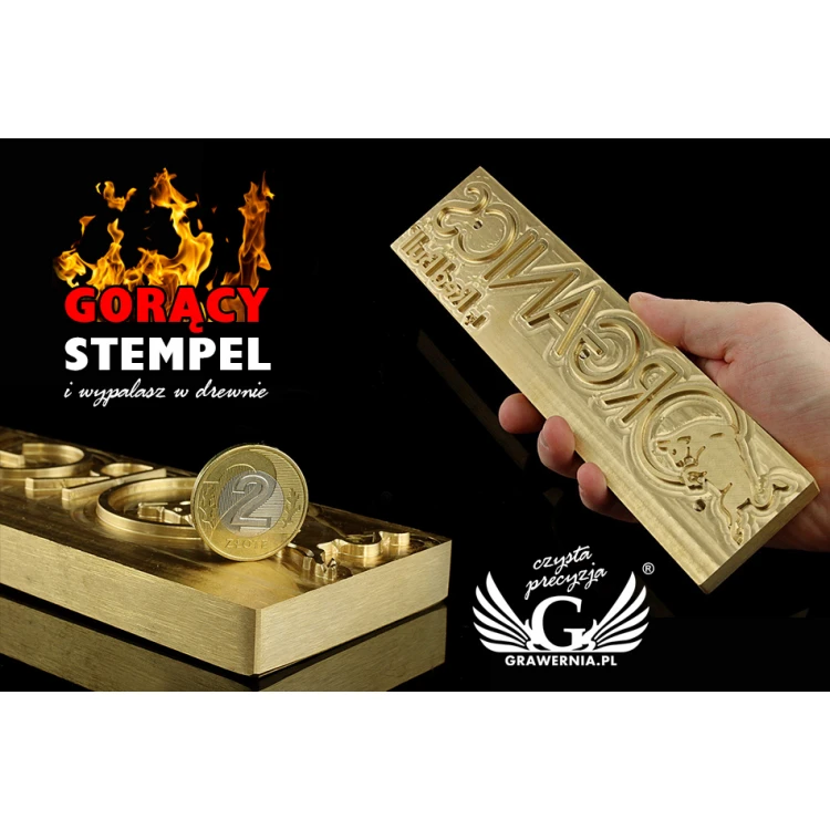 Prägestempel für Heißprägung von Logos - Matrizengröße: 233x58mm - CNC