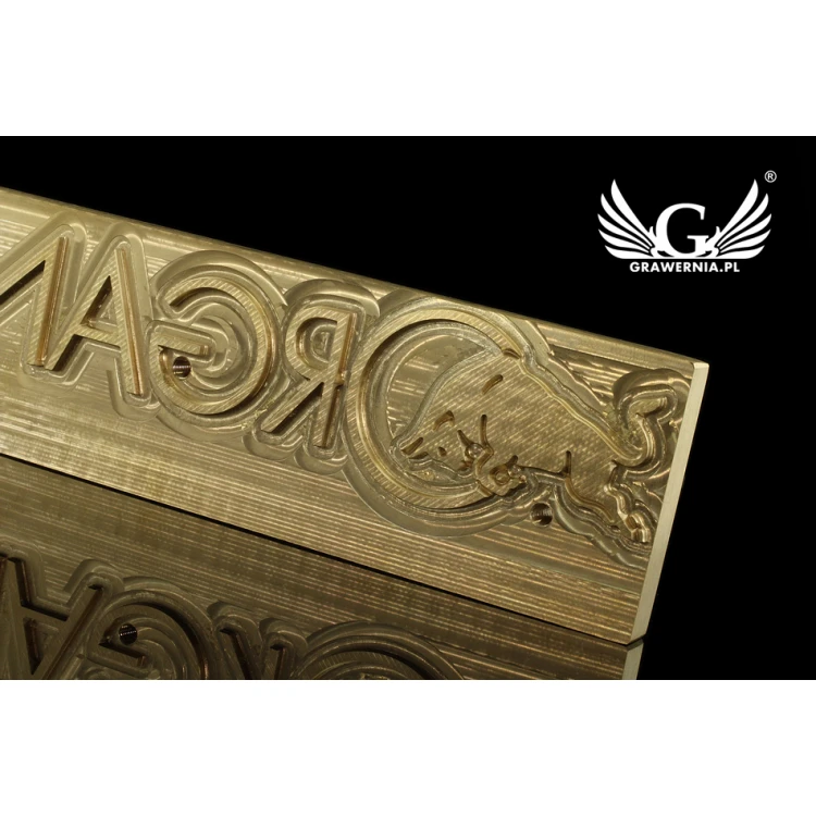Prägestempel für Heißprägung von Logos - Matrizengröße: 233x58mm - CNC