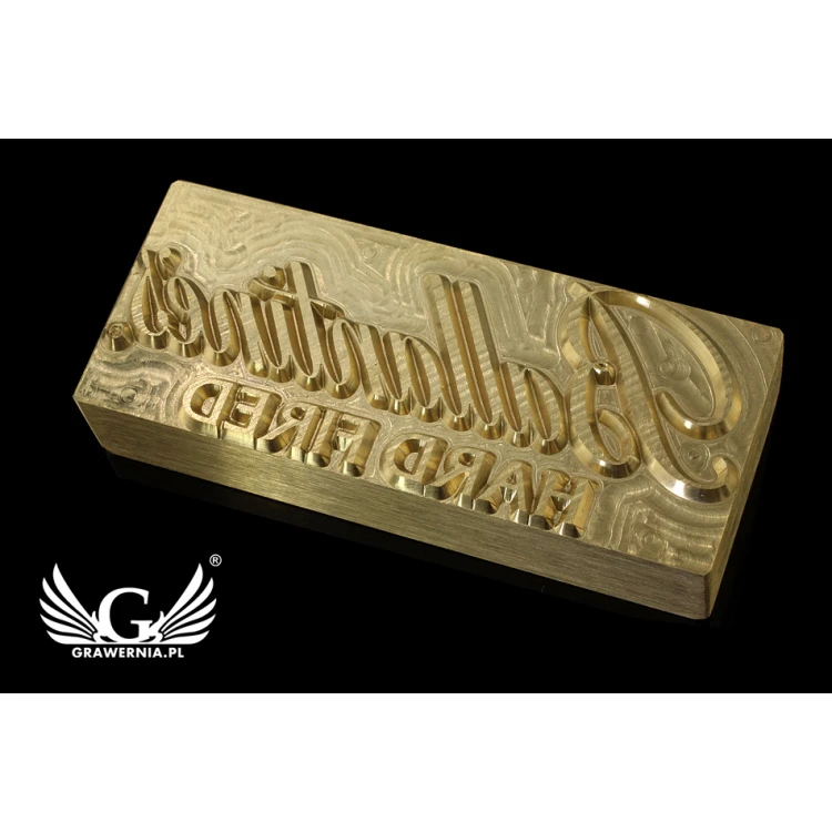 Stampf für das Prägen von Logos im Heiß- und Kaltverfahren - Matrizengröße: 72x29,8mm - CNC