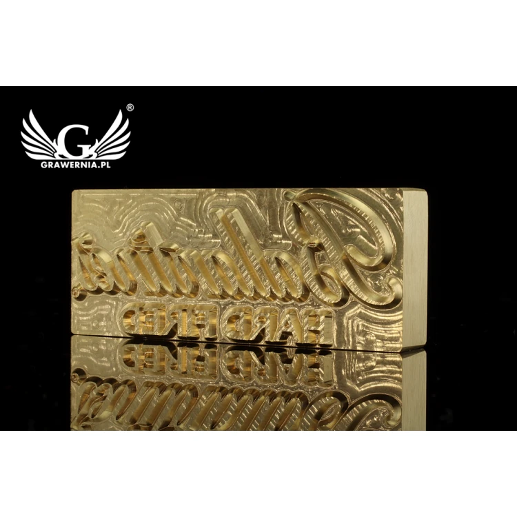 Stampf für das Prägen von Logos im Heiß- und Kaltverfahren - Matrizengröße: 72x29,8mm - CNC