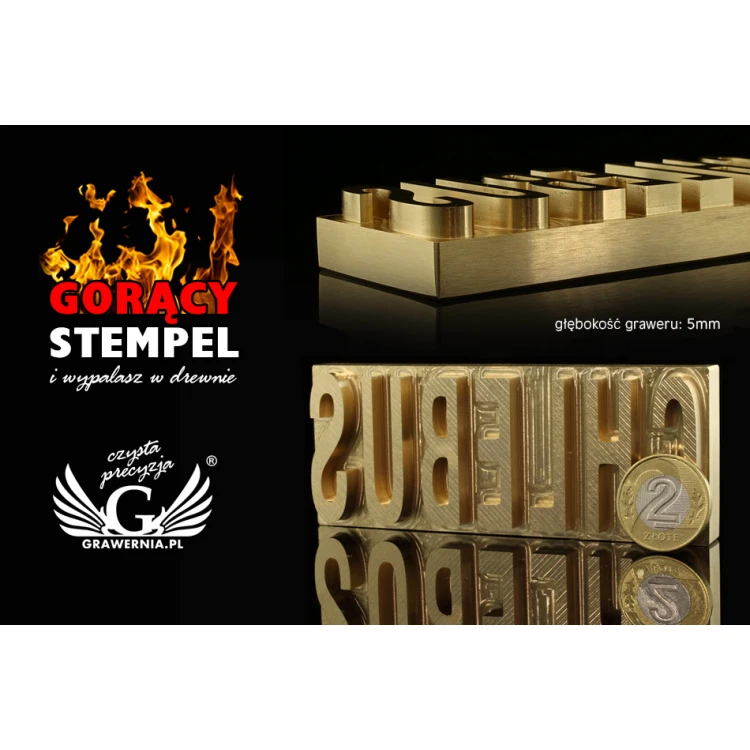 Stempel für Heiß- und Kaltprägung von Logos - Matrizengröße: 100x40mm - CNC