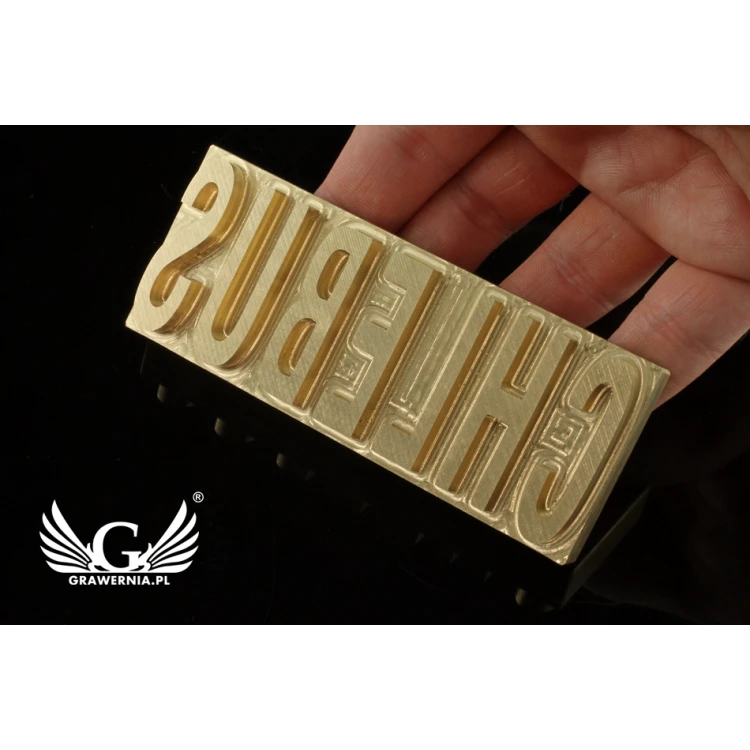Stempel für Heiß- und Kaltprägung von Logos - Matrizengröße: 100x40mm - CNC