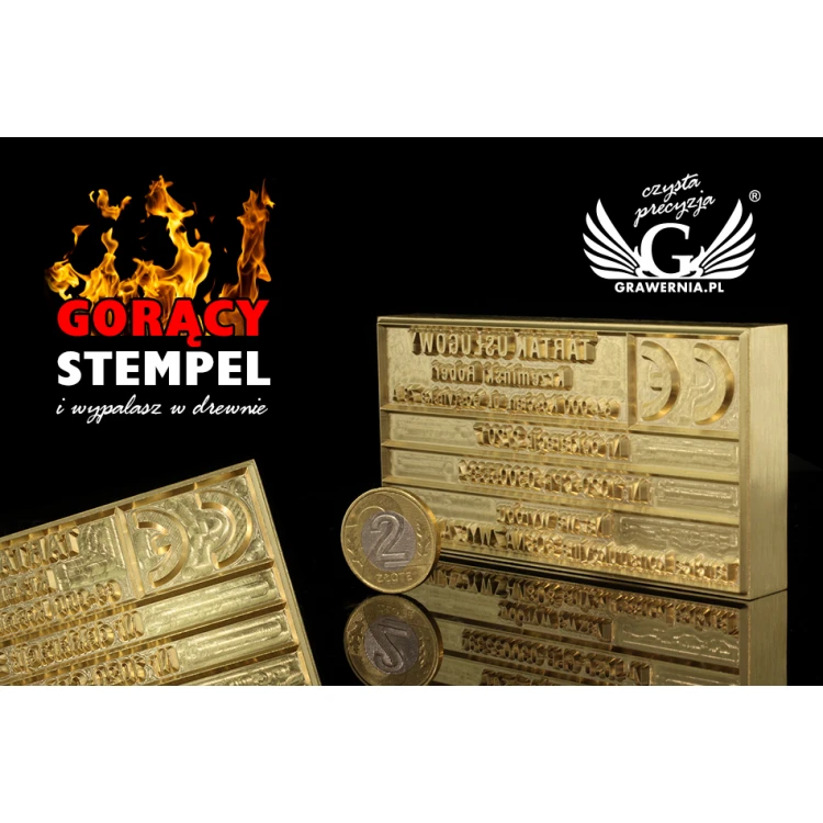 Stempel für Heiß- und Kaltprägung von Logos - Matrizengröße: 103x53mm - CNC