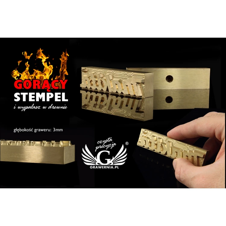 Stampfer zum Prägen von Logos im Heiß- und Kaltverfahren - Matrizengröße: 83x21mm - CNC