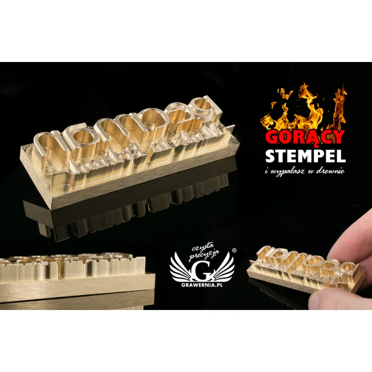 Stempel zum Prägen von Logos im Heiß- und Kaltverfahren - Matrizengröße: 63x20mm - CNC067
