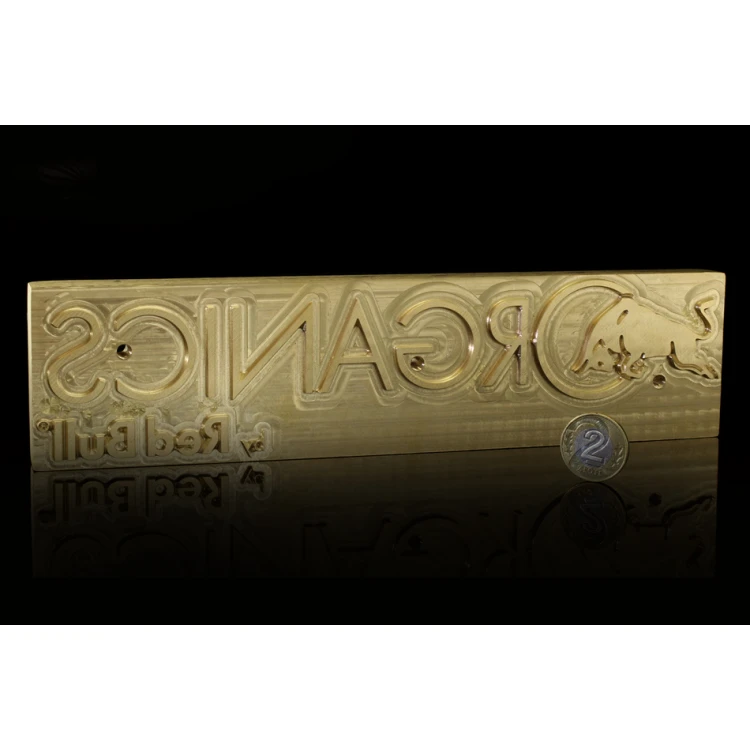 Prägestempel für Heißprägung von Logos - Matrizengröße: 233x58mm - CNC
