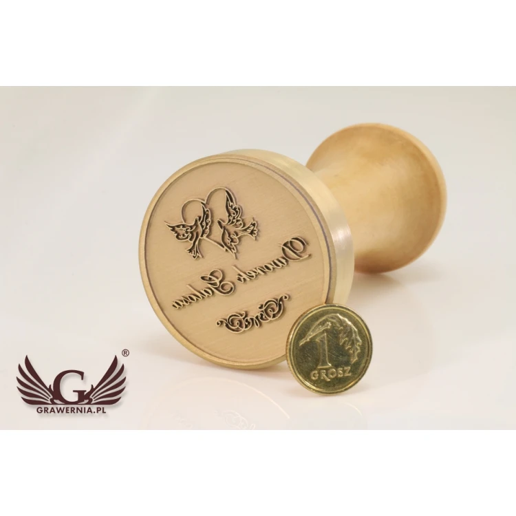 Dekorative Siegelstempel für Tintenabdruck - Durchmesser 38mm