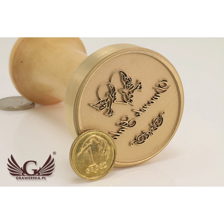 Dekorative Siegelstempel für Tintenabdruck - Durchmesser 38mm