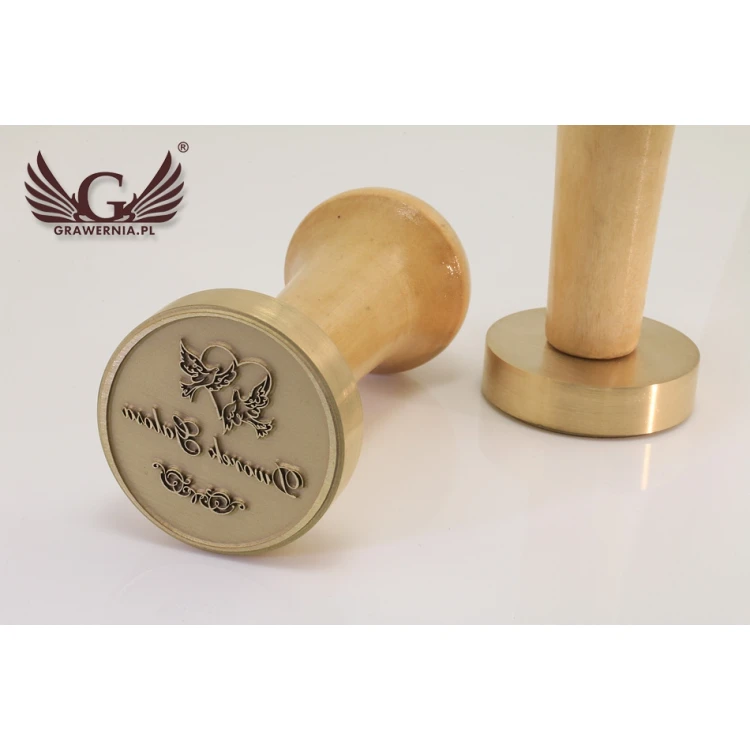 Dekorative Siegelstempel für Tintenabdruck - Durchmesser 38mm