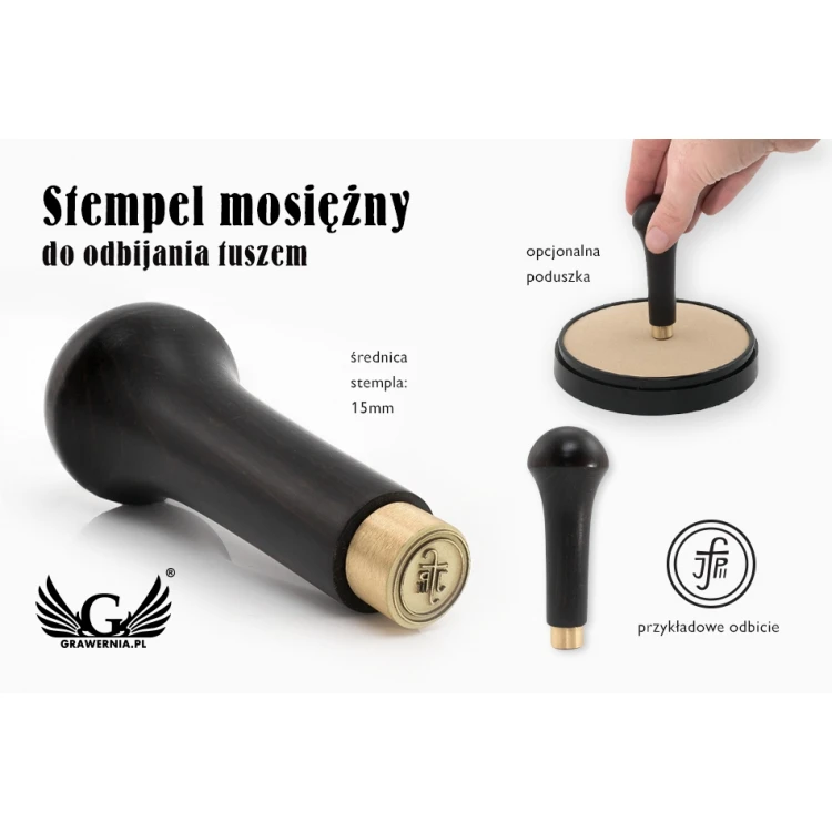 Messingstempel zum Abdrücken mit Tinte - Durchmesser 15mm - FIB081