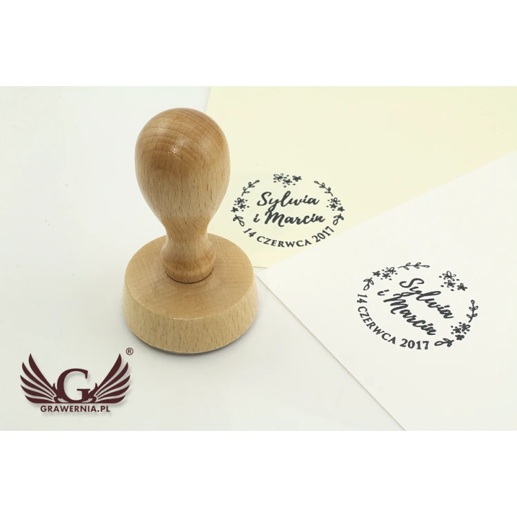 Hochzeitsstempel zum Abdrücken in Tinte - Abdruckdurchmesser 38mm