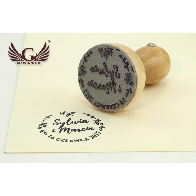 Hochzeitsstempel zum Abdrücken in Tinte - Abdruckdurchmesser 38mm