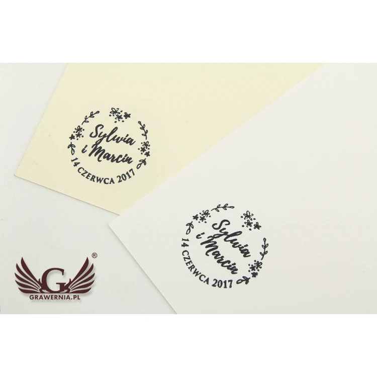 Hochzeitsstempel zum Abdrücken in Tinte - Abdruckdurchmesser 38mm