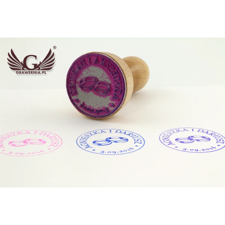 Hochzeitsstempel zum Abdrücken in Tinte - Abdruckdurchmesser 38mm