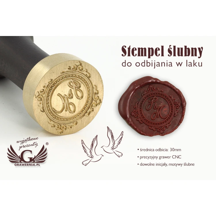 Hochzeitssiegel für Wachsstempel - CNC - Durchmesser 30mm