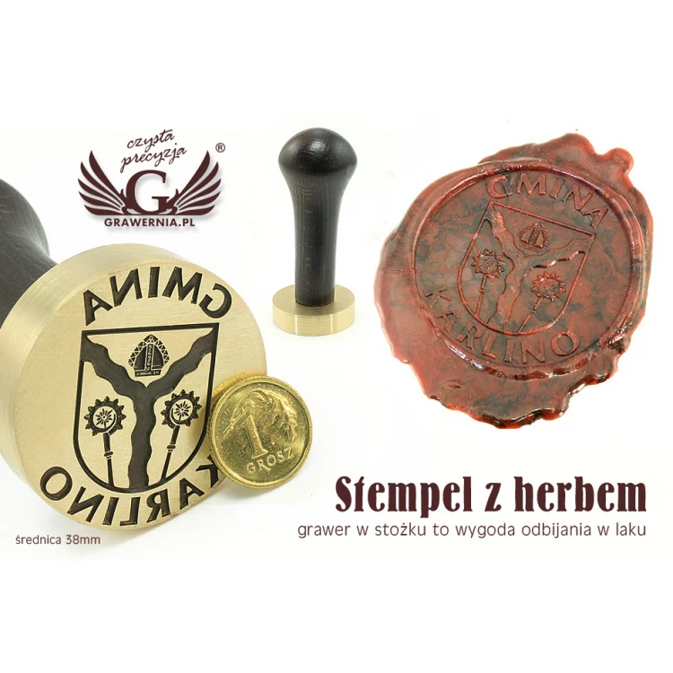 Siegelstempel mit Wappen für Lack - Durchmesser: 38mm - CNC