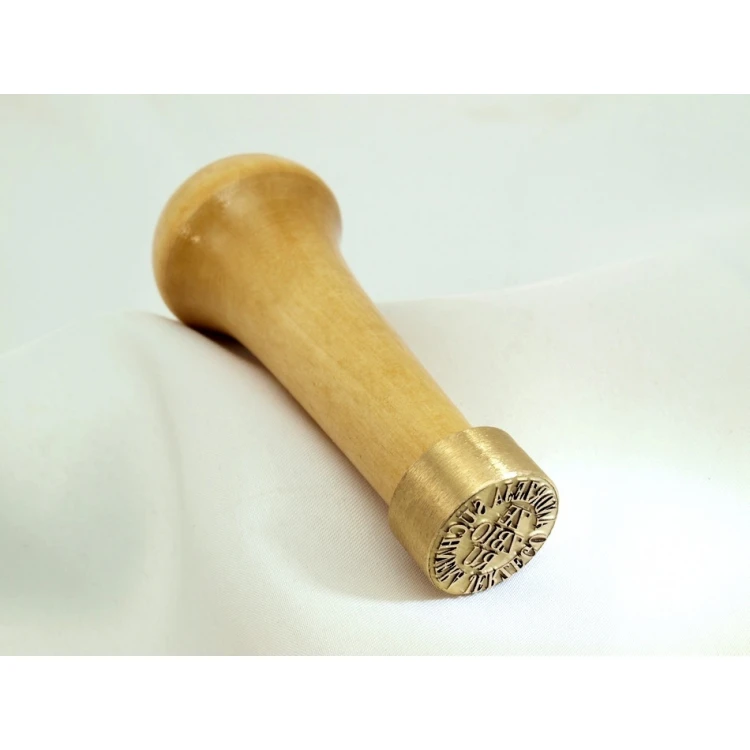 Messingstempel zum Abdrücken mit Tinte - Durchmesser 22mm, Gravurtiefe etwa 0,4mm